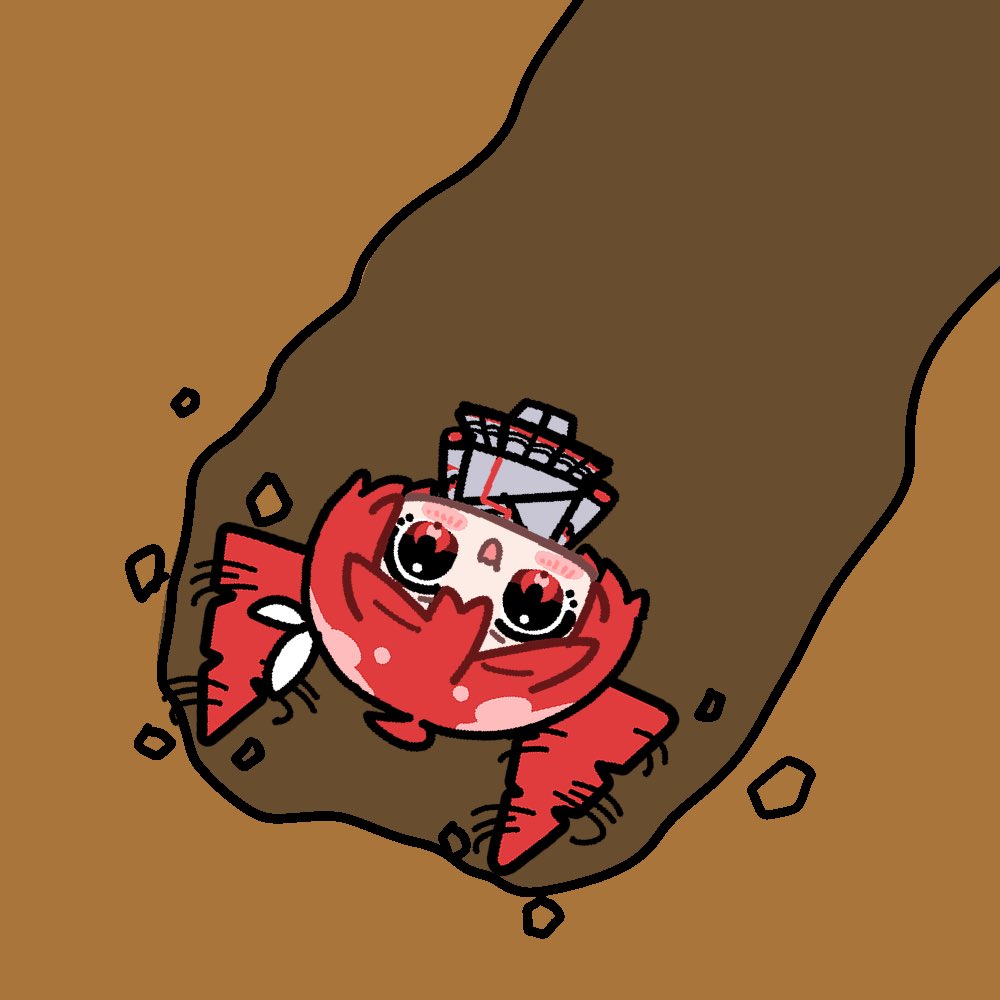 A chibi SynthV Teto digging through a tunnel using her drills. 

Art by @yukkuri_yuduki on Twitter.