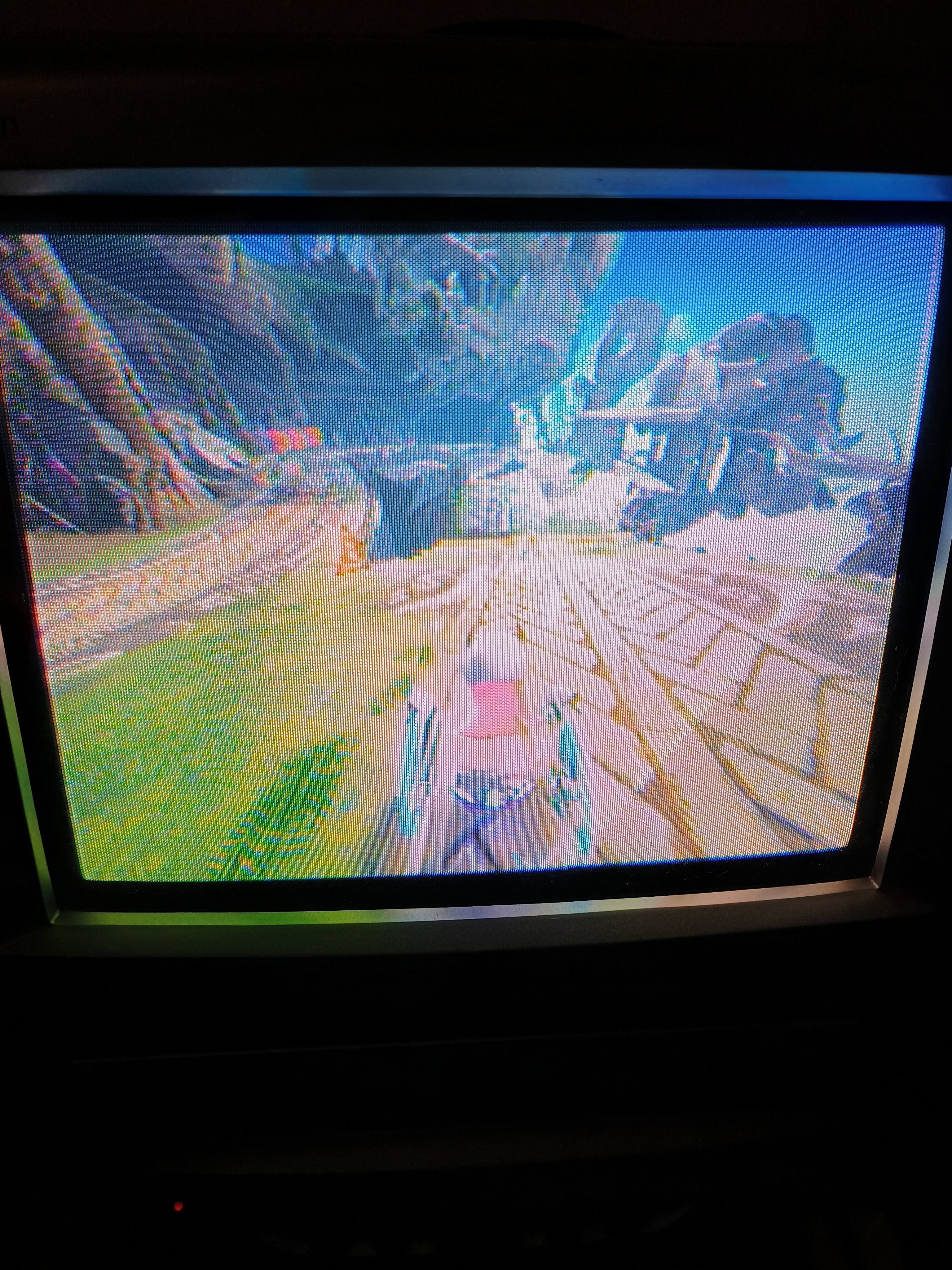 Kirby Air Riders on a CRT.